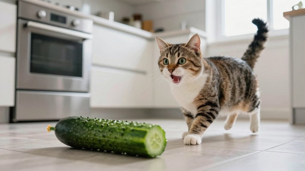 Kodėl katės bijo agurkų: interneto fenomenas paaiškintas post thumbnail image